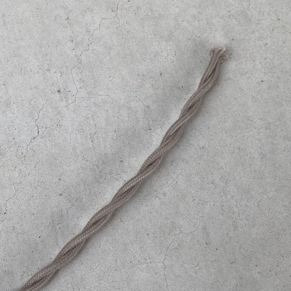 画像2: ELECTRIC LAMP CORD コード 配線 サンド / 電気 照明 ランプ リペアパーツ ツイストコード コットン 1m〜 2芯 アメリカ USA  (2)