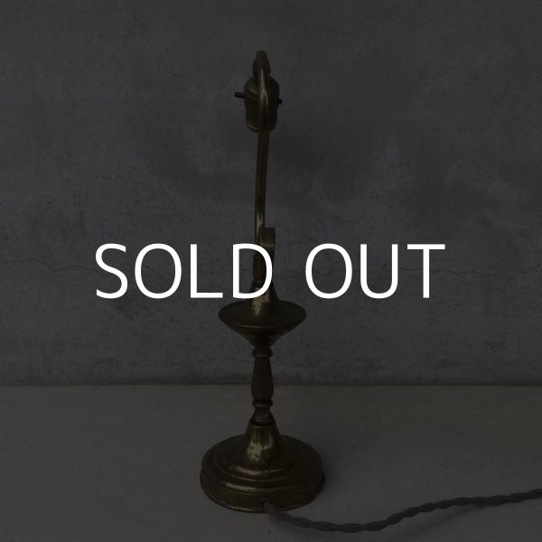 画像2: VINTAGE ANTIQUE DESKLAMP ヴィンテージ アンティーク デスクライト スタンドライト テーブルランプ 卓上ライト 照明 / インテリア ブラス 真鍮 LEVITON 店舗什器 アメリカ USA (2) (2)