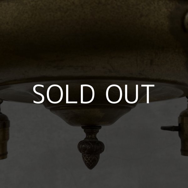 画像3: VINTAGE ANTIQUE ヴィンテージ アンティーク シャンデリア 吊り下げライト / 4灯 ライト シーリングライト ブラス 真鍮 天井照明 店舗什器 アメリカ USA   (3)