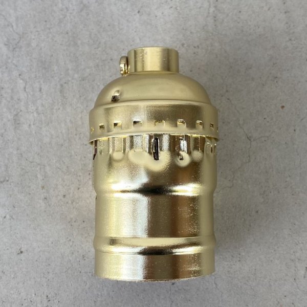 画像2: LEVITON LAMP SOCKET レビトン キーレス ソケット ランプ 真鍮色 E26 / インダストリアル ライト リペアパーツ 照明 電気  短い アメリカ USA  (2)