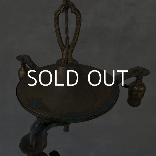 画像3: VINTAGE ANTIQUE LIGHT YOST ヴィンテージ アンティーク シャンデリア 吊り下げライト / 3灯 ライト ペンダントライト 天井照明 店舗什器 アメリカ USA (2) (3)