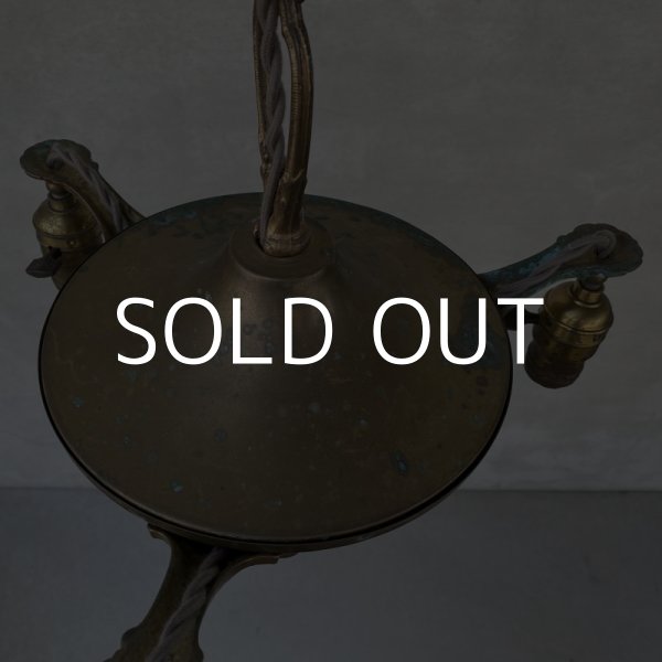 画像2: VINTAGE ANTIQUE LIGHT YOST ヴィンテージ アンティーク シャンデリア 吊り下げライト / 3灯 ライト ペンダントライト 天井照明 店舗什器 アメリカ USA (2) (2)