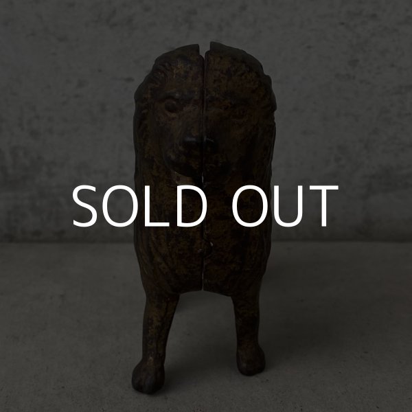 画像2: VINTAGE ANTIQUE PIGGY BANK LION ヴィンテージ アンティーク ライオン コインバンク 貯金箱 / コレクタブル オブジェ インテリア 置物 雑貨 小物 動物 アメリカ (2)
