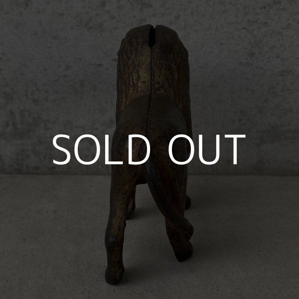 画像3: VINTAGE ANTIQUE PIGGY BANK LION ヴィンテージ アンティーク ライオン コインバンク 貯金箱 / コレクタブル オブジェ インテリア 置物 雑貨 小物 動物 アメリカ (3)