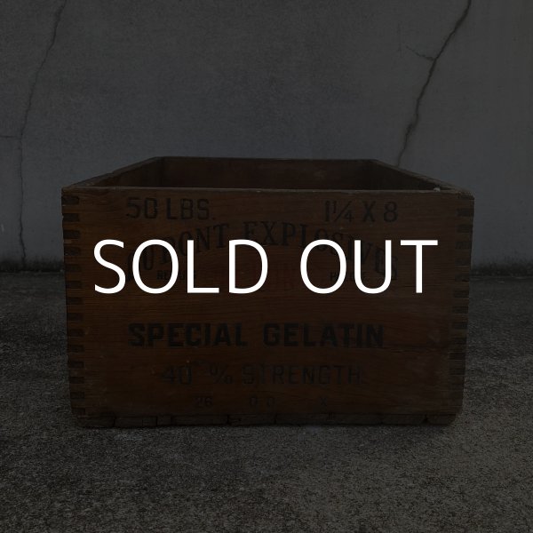 画像2: VINTAGE ANTIQUE WOOD CRATE WOODEN BOX DUPONT ヴィンテージ アンティーク ウッドボックス 木箱 / コレクタブル 収納 ケース ガレージ ガーデニング 店舗什器 アメリカ USA  (2)