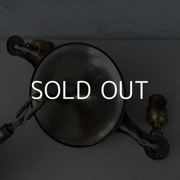 画像2: VINTAGE ANTIQUE LIGHT GE ヴィンテージ アンティーク シャンデリア 吊り下げライト  照明 / 2灯 ライト ペンダントライト 天井照明 店舗什器 アメリカ USA (2) (2)