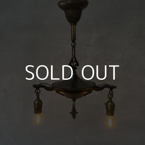 画像10: VINTAGE ANTIQUE LIGHT GE ヴィンテージ アンティーク シャンデリア 吊り下げライト  照明 / 2灯 ライト ペンダントライト 天井照明 店舗什器 アメリカ USA (2) (10)