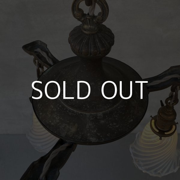 画像3: VINTAGE ANTIQUE LIGHT HUBBELL ヴィンテージ アンティーク シャンデリア 吊り下げライト  照明 / 3灯 ライト ランプ ペンダントライト オパールセント 天井照明 店舗什器 アメリカ USA  (3)