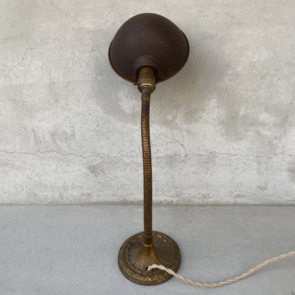 画像2: VINTAGE ANTIQUE DESKLAMP THE GREIST MFG CO ヴィンテージ アンティーク デスクランプ スタンドライト 卓上ライト 照明 / グースネック アイアン 鉄 店舗什器 アメリカ (2)