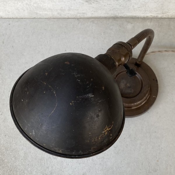 画像5: VINTAGE ANTIQUE DESKLAMP ヴィンテージ アンティーク デスクランプ スタンドライト 卓上ライト 照明 / グースネック インダストリアル アイアン 鉄 店舗什器 アメリカ (5)