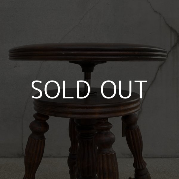 画像7: VINTAGE ANTIQUE PIANO CHAIR STOOL  ヴィンテージ アンティーク ピアノチェア スツール 椅子 / 回転いす ウッド 木製 家具 店舗什器 アメリカ (1) (7)