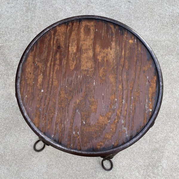 画像5: VINTAGE ANTIQUE PARLOR CHAIR STOOL  ヴィンテージ アンティーク パーラーチェア スツール 椅子 / インダストリアル アイアン 鉄 家具 店舗什器 アメリカ (5)