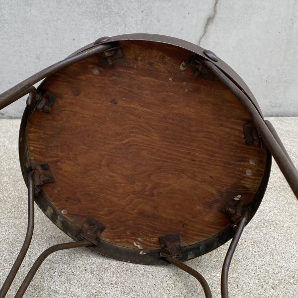 画像7: VINTAGE ANTIQUE PARLOR CHAIR STOOL  ヴィンテージ アンティーク パーラーチェア スツール 椅子 / インダストリアル アイアン 鉄 家具 店舗什器 アメリカ (7)