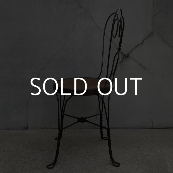 画像5: VINTAGE ANTIQUE ICE CREAM PARLOR CHAIR ヴィンテージ アンティーク アイスクリームパーラーチェア 椅子 / ウッド アイアン 木製 家具 店舗 什器 アメリカ USA (3) (5)