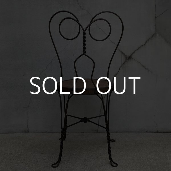 画像3: VINTAGE ANTIQUE ICE CREAM PARLOR CHAIR ヴィンテージ アンティーク アイスクリームパーラーチェア 椅子 / ウッド アイアン 木製 家具 店舗 什器 アメリカ USA (3) (3)