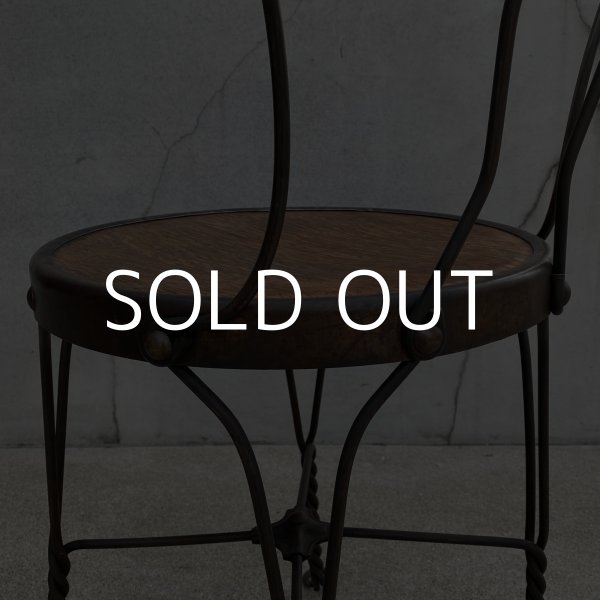 画像9: VINTAGE ANTIQUE ICE CREAM PARLOR CHAIR ヴィンテージ アンティーク アイスクリームパーラーチェア 椅子 / ウッド アイアン 木製 家具 店舗 什器 アメリカ USA (3) (9)