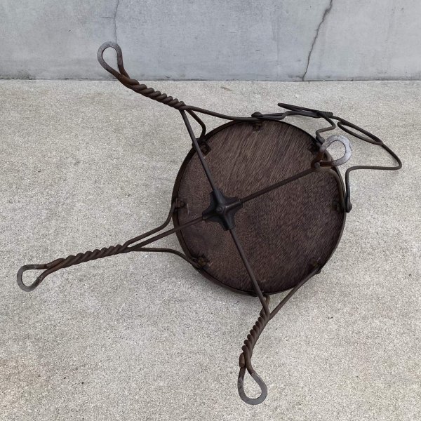 画像7: VINTAGE ANTIQUE ICE CREAM PARLOR CHAIR ヴィンテージ アンティーク アイスクリームパーラーチェア 椅子 / ウッド アイアン 木製 家具 店舗 什器 アメリカ USA (4) (7)