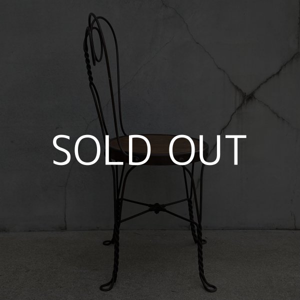 画像4: VINTAGE ANTIQUE ICE CREAM PARLOR CHAIR ヴィンテージ アンティーク アイスクリームパーラーチェア 椅子 / ウッド アイアン 木製 家具 店舗 什器 アメリカ USA (3) (4)