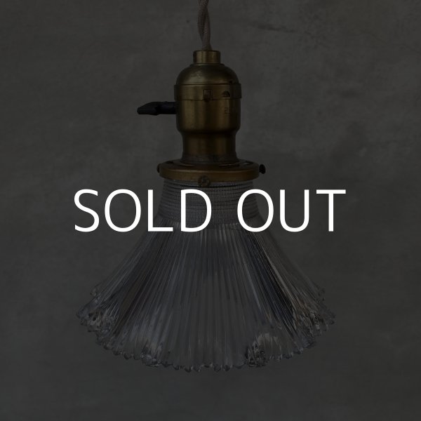 画像1: VINTAGE ANTIQUE LAMP ヴィンテージ アンティーク 吊り下げライト / ライト ペンダントライト ガラスシェード  スカート HUBBELL GE 天井照明 店舗什器 アメリカ (1) (1)