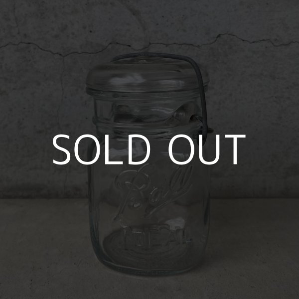 画像1: VINTAGE ANTIQUE BALL IDEAL JAR ヴィンテージ アンティーク ボール ジャー ガラス瓶 アメリカ / ワイヤー付き クリアー ディスプレイ ボトル 小物入れ 収納 店舗什器 (2) (1)