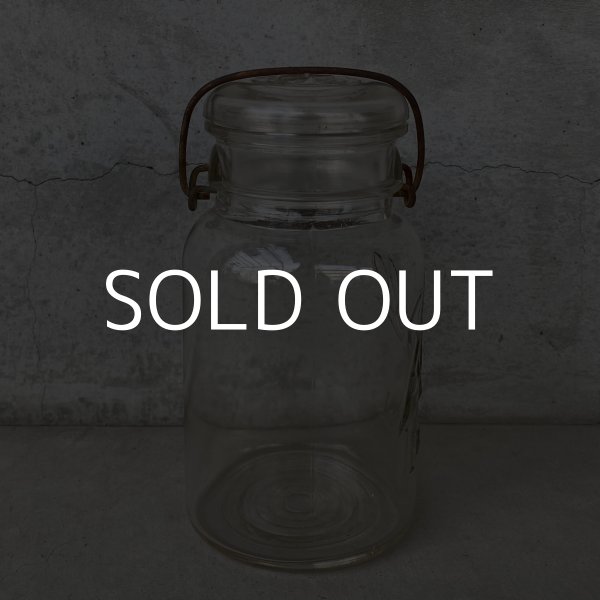 画像3: VINTAGE ANTIQUE BALL IDEAL JAR ヴィンテージ アンティーク ボール ジャー ガラス瓶 アメリカ / ワイヤー付き クリアー ディスプレイ ボトル 小物入れ 収納 店舗什器 F (3)