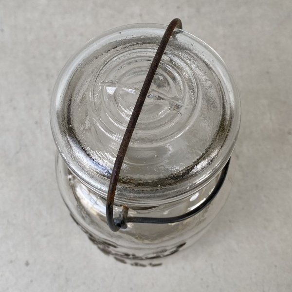 画像5: VINTAGE ANTIQUE BALL IDEAL JAR ヴィンテージ アンティーク ボール ジャー ガラス瓶 アメリカ / ワイヤー付き クリアー ディスプレイ ボトル 小物入れ 収納 店舗什器 (7) (5)