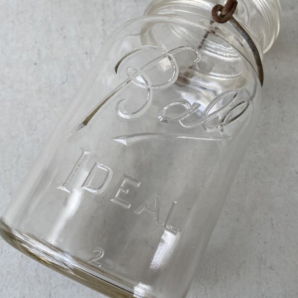 画像9: VINTAGE ANTIQUE BALL IDEAL JAR ヴィンテージ アンティーク ボール ジャー ガラス瓶 アメリカ / ワイヤー付き クリアー ディスプレイ ボトル 小物入れ 収納 店舗什器 (6) (9)