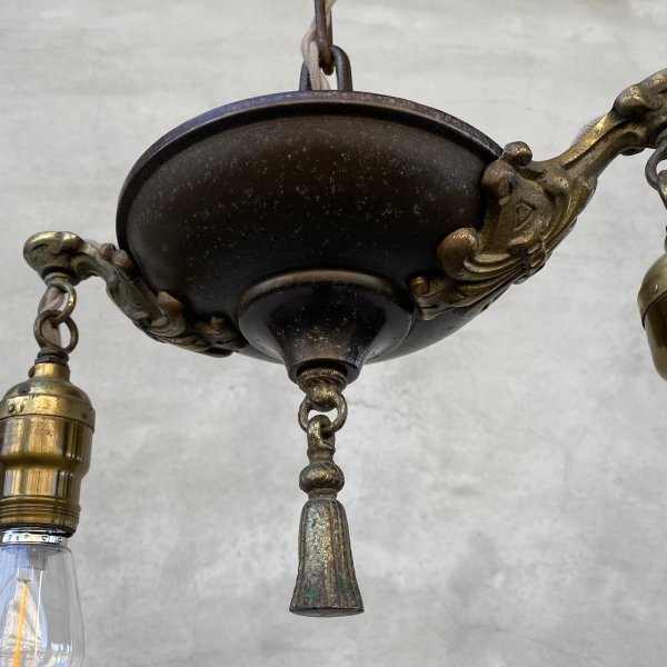 画像4: VINTAGE ANTIQUE LIGHT ヴィンテージ アンティーク シャンデリア 吊り下げライト  照明 / 2灯 ライト ペンダントライト 天井照明 店舗什器 アメリカ USA (2) (4)