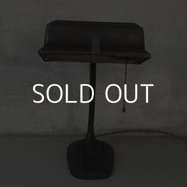 画像2: VINTAGE ANTIQUE DESKLAMP ヴィンテージ アンティーク デスクランプ スタンドライト 卓上ライト テーブルランプ 照明 / グースネック アイアン 鉄 店舗什器 アメリカ (2)