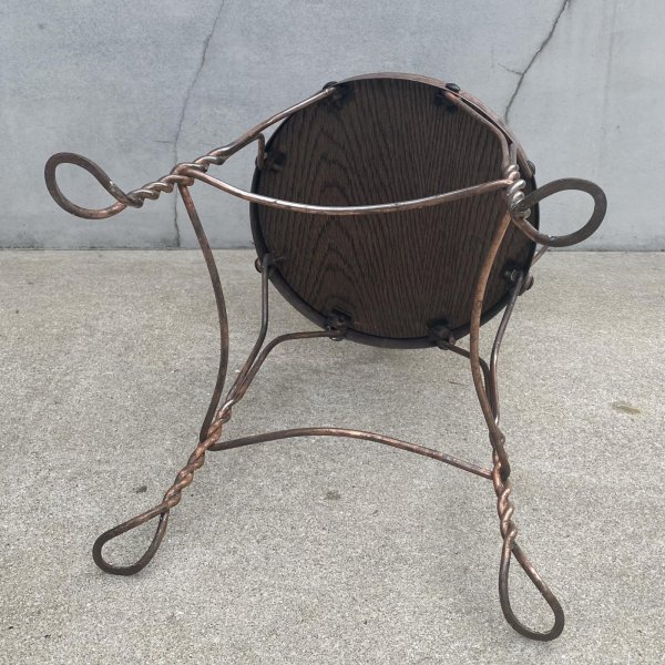 画像8: VINTAGE ANTIQUE ICE CREAM PARLOR CHAIR ヴィンテージ アンティーク アイスクリームパーラーチェア 椅子 / ウッド アイアン 木製 家具 店舗 什器 アメリカ USA (5) (8)