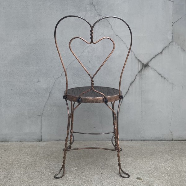 画像3: VINTAGE ANTIQUE ICE CREAM PARLOR CHAIR ヴィンテージ アンティーク アイスクリームパーラーチェア 椅子 / ウッド アイアン 木製 家具 店舗 什器 アメリカ USA (5) (3)