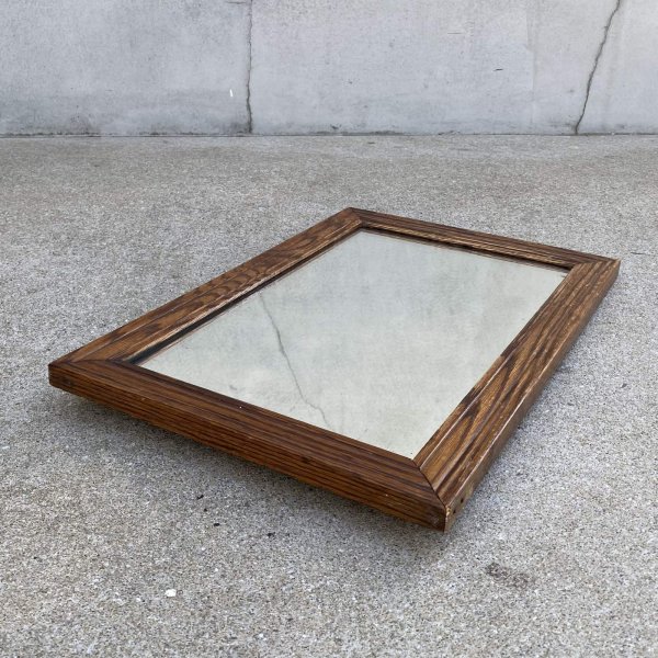 画像4: VINTAGE ANTIQUE WALL MIRROR ヴィンテージ アンティーク 鏡 ミラー 壁掛けミラー ウォールミラー / インテリア ウッド 木製 店舗什器 アメリカ (2) (4)