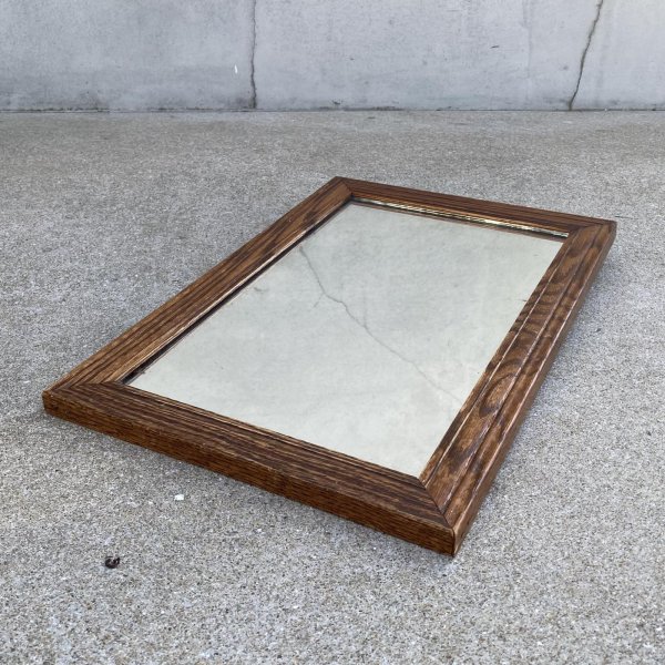 画像3: VINTAGE ANTIQUE WALL MIRROR ヴィンテージ アンティーク 鏡 ミラー 壁掛けミラー ウォールミラー / インテリア ウッド 木製 店舗什器 アメリカ (2) (3)