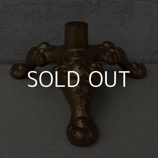 画像4: VINTAGE ANTIQUE FLAG STAND ヴィンテージ アンティーク フラッグスタンド 旗立て / ディスプレイ ツリースタンド キャストアイアン ゴールド 鋳物 店舗什器 アメリカ USA (4)