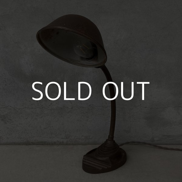 画像1: VINTAGE ANTIQUE DESKLAMP EAGLE ヴィンテージ アンティーク デスクランプ スタンドライト 卓上ライト 照明 / グースネック インダストリアル アイアン 鉄 店舗什器 アメリカ (1)