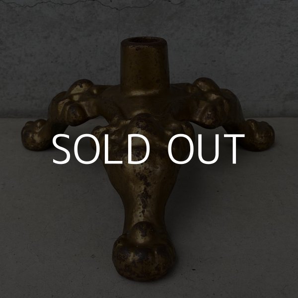 画像3: VINTAGE ANTIQUE FLAG STAND ヴィンテージ アンティーク フラッグスタンド 旗立て / ディスプレイ ツリースタンド キャストアイアン ゴールド 鋳物 店舗什器 アメリカ USA (3)