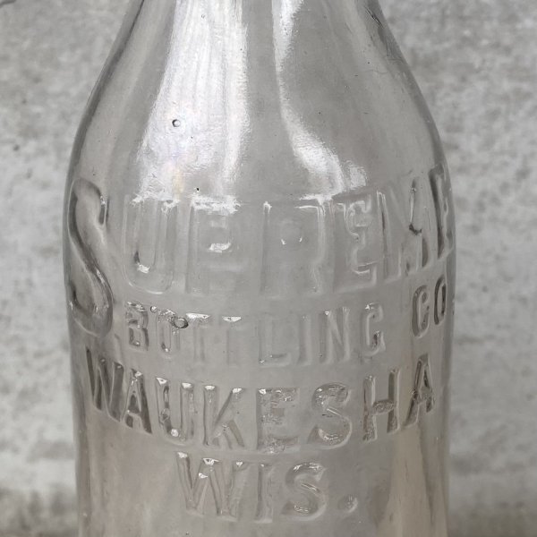 画像7: VINTAGE ANTIQUE SUPREME BOTTLING CO. ヴィンテージ アンティーク ガラス瓶 ガラスボトル  / ガラス ディスプレイ インテリア 花瓶  アメリカ USA (1) (7)