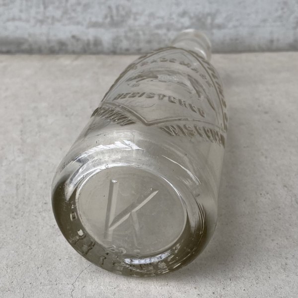 画像6: VINTAGE ANTIQUE BOTTLE BADGER STATE CO. ヴィンテージ アンティーク ガラス瓶 ガラスボトル  / ガラス ディスプレイ インテリア 花瓶  アメリカ USA (3) (6)