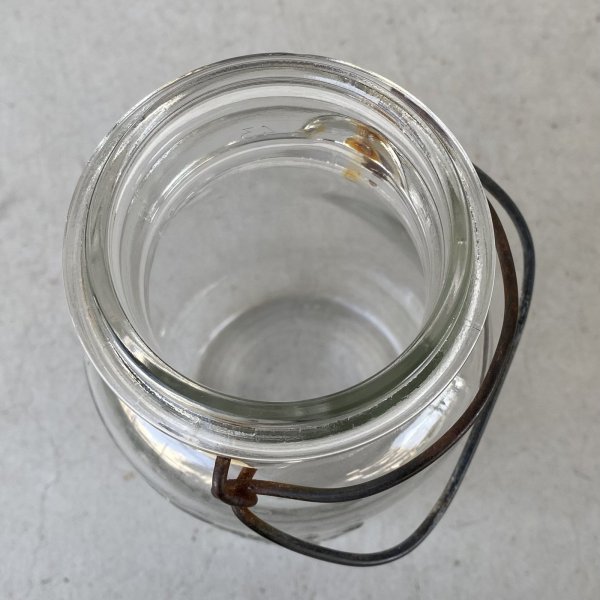 画像7: VINTAGE ANTIQUE BALL IDEAL JAR ヴィンテージ アンティーク ボール ジャー ガラス瓶 アメリカ / ワイヤー付き クリアー ディスプレイ ボトル 小物入れ 収納 店舗什器 (8) (7)