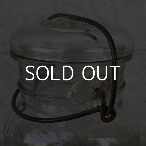 画像9: VINTAGE ANTIQUE BALL IDEAL JAR ヴィンテージ アンティーク ボール ジャー ガラス瓶 アメリカ / ワイヤー付き クリアー ディスプレイ ボトル 小物入れ 収納 店舗什器 E (9)