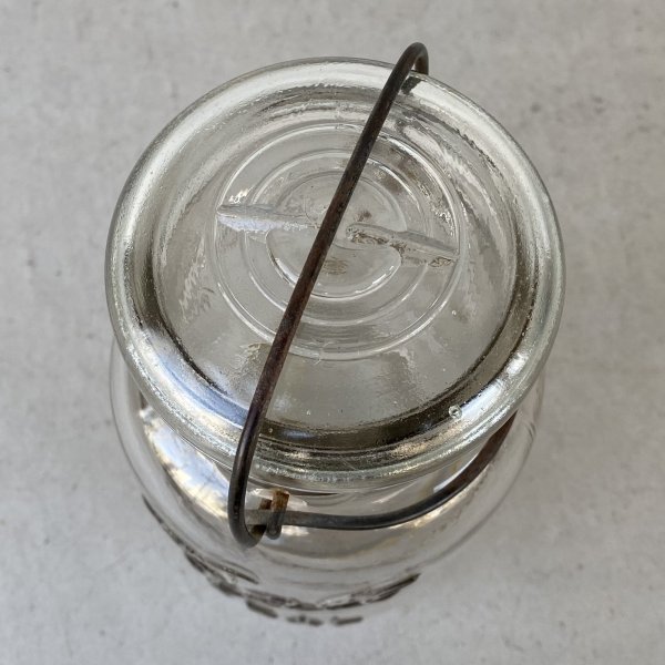 画像5: VINTAGE ANTIQUE BALL IDEAL JAR ヴィンテージ アンティーク ボール ジャー ガラス瓶 アメリカ / ワイヤー付き クリアー ディスプレイ ボトル 小物入れ 収納 店舗什器 (5) (5)