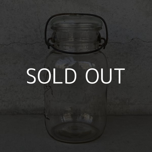 画像4: VINTAGE ANTIQUE BALL IDEAL JAR ヴィンテージ アンティーク ボール ジャー ガラス瓶 アメリカ / ワイヤー付き クリアー ディスプレイ ボトル 小物入れ 収納 店舗什器 E (4)