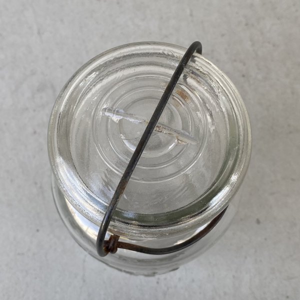 画像5: VINTAGE ANTIQUE BALL IDEAL JAR ヴィンテージ アンティーク ボール ジャー ガラス瓶 アメリカ / ワイヤー付き クリアー ディスプレイ ボトル 小物入れ 収納 店舗什器 (8) (5)