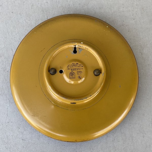 画像2: VINTAGE ANTIQUE WALL CLOCK UNITED ヴィンテージ アンティーク ウォールクロック 壁掛け時計 / インテリア ミッドセンチュリー リーフ 葉っぱ ブラウン 茶色 店舗什器 アメリカ USA (2)