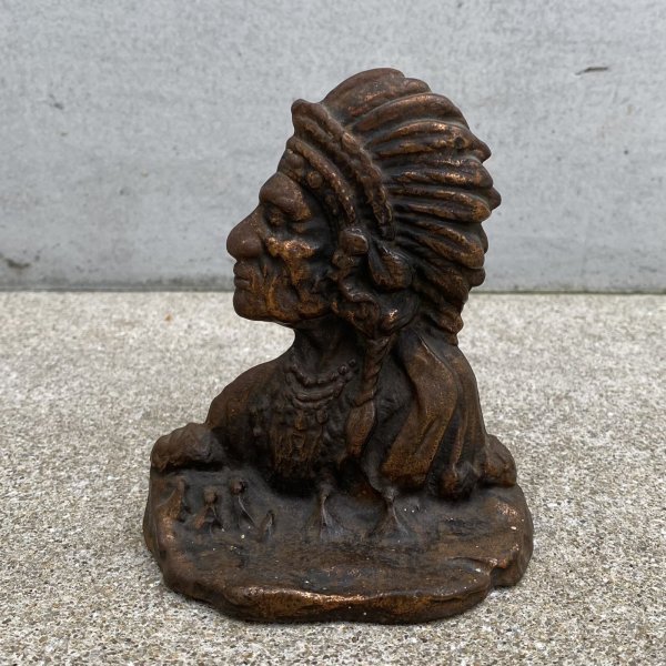 画像7: VINTAGE ANTIQUE INDIAN BOOKENDS ヴィンテージ アンティーク インディアン ブックエンド ブックスタンド / 本立て コレクタブル インテリア オブジェ ネイティブアメリカン アメリカ (2) (7)