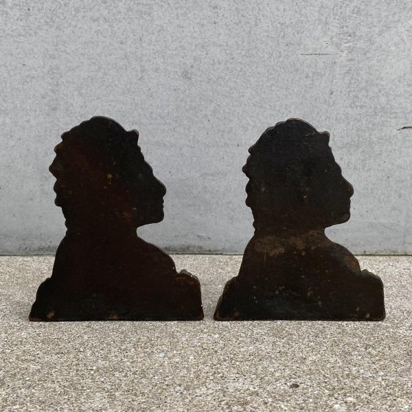 画像2: VINTAGE ANTIQUE INDIAN BOOKENDS ヴィンテージ アンティーク インディアン ブックエンド ブックスタンド / 本立て コレクタブル インテリア オブジェ ネイティブアメリカン アメリカ (2) (2)