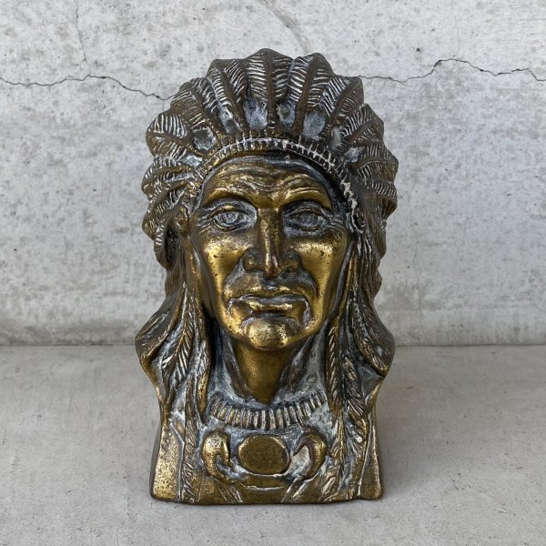 画像2: VINTAGE ANTIQUE INDIAN STATUE ヴィンテージ アンティーク インディアン オブジェ / コレクタブル インテリア 置物 雑貨 ネイティブアメリカン アメリカ (4) (2)