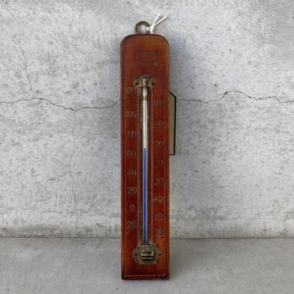 画像1: VINTAGE ANTIQUE  THERMOMETER ヴィンテージ アンティーク 温度計 / コレクタブル オブジェ ディスプレイ ウォールインテリア 雑貨 ウッド 木製 アメリカ (2) (1)
