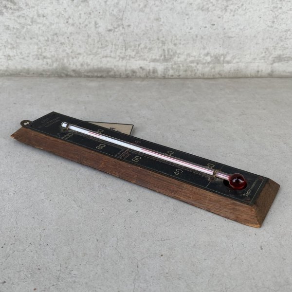 画像4: VINTAGE ANTIQUE THERMOMETER ヴィンテージ アンティーク 温度計 / コレクタブル オブジェ ディスプレイ ウッド 雑貨 木製 アメリカ (1) (4)