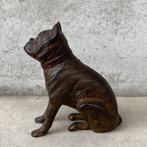 画像5: VINTAGE COINBANK PIGGY BANK  BOXER DOG ヴィンテージ 貯金箱 コインバンク / コレクタブル オブジェ キャストアイアン ボクサー 犬 動物 鋳物 置物 アメリカ (1) (5)